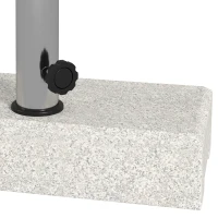 Outsunny Parasolvoet 25 kg, Schermvoet van Graniet, Geschikt voor Masten Ø32/38/48 mm, Grijs(m-10)