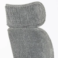 HOMCOM Office Chair with Adjustable Headrest, Spring Pack, Curved Line, Boucle Fabric - Charcoal Grey(m-10)