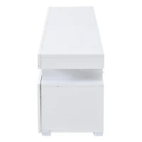 Mobile TV basso e moderno a LED, adatto per TV fino a 80 pollici, 180x35x45 cm, Bianco(m-6)