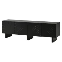 Mobile TV basso e moderno, adatto per TV fino a 75 pollici, 180x40x55 cm, Nero(m-2)