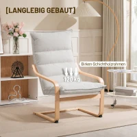 HOMCOM Fauteuil, loungestoel met gebogen poten en armleuningen voor de woonkamer(m-7)