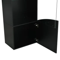 Vitrine para sala de estar, design estreito e alto com amplo espaço de arrumação, 35x50x165 cm, Preto(m-9)