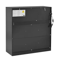 Credenza da cucina con illuminazione LED, 3 ante in vetro, 3 ante bianche e 14 ripiani, 100x40x105 cm, Bianco(m-9)