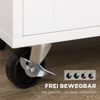 HOMCOM Keukentrolley Serveerwagen Keukeneiland, 1 Kruidenrek, 1 Handdoekhouder, 109 cm x 40 cm x 89 cm, Wit(m-5)