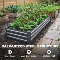 Outsunny 60 x 240cm Galvanised Steel Planter, with Open Bottom(m-5)