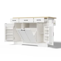 Ilha de cozinha móvel com tampo rebatível, rodízios com travão 360°, para 2–4 pessoas, 120x70x87 cm, Branco(m-7)