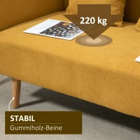 HOMCOM 2-zits tweepersoonsbank 130 cm x 70 cm x 80 cm(m-5)