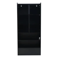 Vetrina portaoggetti alta a 6 ripiani con illuminazione LED controllabile da app, 80x34x180 cm, Nero(m-7)