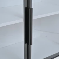 Vitrine alta, iluminação LED controlada por app, 6 prateleiras, 80x34x180 cm, Branco(m-9)