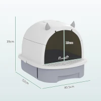 PawHut Enclosed Cat Litter Box w/ Pull-Out Drawer, Scoop, Deodorising Bags for Odour Control, Privacy, Portable, Easy to Clean(m-3)