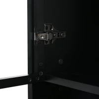 Vitrine alta, iluminação LED controlada por app, 6 prateleiras, 80x34x180 cm, Preto(m-9)