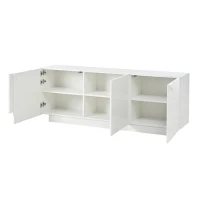 Madia per soggiorno minimal e moderna a 3 ante, 35x160x60 cm, Bianco(m-6)