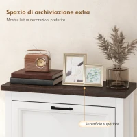 HOMCOM Scarpiera Country con 2 Cassetti Ribalta, Ripiani Regolabili, Design Bianco.(m-7)