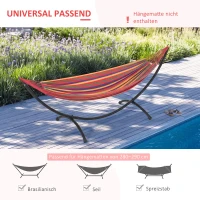 Outsunny hangmatstandaard outdoor van staal 300cm x 90cm x100cm hangmatstandaard met spankoord tot 120 kg hangstoel frame voor tuin strand camping zwart(m-5)