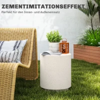 HOMCOM Bijzettafel in betonlook 37 cm x 37 cm x 43 cm anorganisch ertspoeder grijs(m-4)
