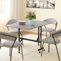 HOMCOM Mesa de Comedor Plegable para 4-6 Personas con Ruedas y Alas Abatibles Mesa Abatible para Cocina 120x80x73 cm Gris(m-2)