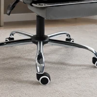 HOMCOM Cadeira de Escritório Ergonômica, Poltrona Reclinável em Couro Sintético Compatível com Animais, Altura Regulável, Cinza(m-9)