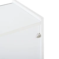 Vetrina LED moderna o a ribalta con ripiani portaoggetti, 80x35x120 cm, Bianco(m-10)