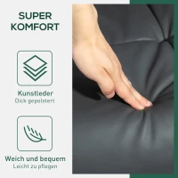 HOMCOM Relaxfauteuil met kruk, rugleuning kantelbaar tot 145°, 360° draaibaar, kunstleer, donkergrijs(m-6)