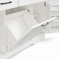 Isola per cucina per 2-4 persone con piano di lavoro ribaltabile e ruote girevoli a 360°, 120x70x87 cm, Bianco(m-11)