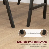 HOMCOM Barset 5-delig, tafel en 4 krukken, knoopversiering, dikke vulling, linnenlook, beige(m-6)