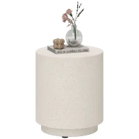 HOMCOM Bijzettafel in betonlook 37 cm x 37 cm x 43 cm anorganisch ertspoeder grijs(m-11)