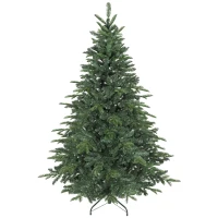 HOMCOM Kunstkerstboom met realistische takken, kunst-dennenboom met opvouwbare standaard, brandvertragend, kunststof, metaal, groen(m-11)