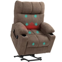 HOMCOM Relaxfauteuil met Opstahulp, Elektrisch, 90x75x100cm, Bruin(m-11)