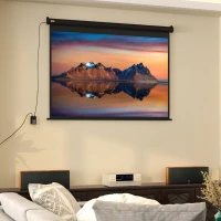 HOMCOM Projectiescherm, diag. 213,36 cm, 4:3, 171x130 cm, Zwart(m-9)