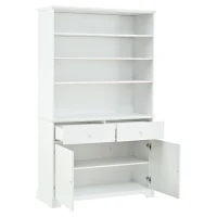 Vitrine de pé com 7 compartimentos, 2 portas, 2 gavetas, iluminação LED integrada, 100x38x170 cm, Branco(m-5)