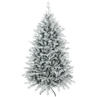 HOMCOM Kunstkerstboom 180 cm met sneeuw, 1976 naalden voor binnen(m-10)
