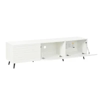 Mobile TV fino a 80 pollici portaoggetti con stampa 3D, 180x40x48 cm, Bianco(m-5)