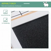 PawHut konijnenhok konijnenhok met ren klein dierenhok dak kan geopend worden waterdicht multifunctioneel dennenhout naturel 123 x 120 x 52 cm(m-4)