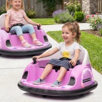 AIYAPLAY Autoscooter, 360° Rotation, 2 km/h Geschwindigkeit, Sicherheitsgurt, LED-Lichter, Musik und Hupe, Rosa(m-2)