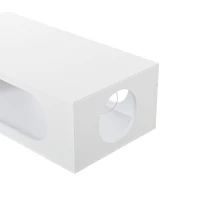 Tavolino da salotto con illuminazione LED, spazio portaoggetti e foro passacavi, 100x50x35 cm, Bianco(m-9)