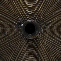 Outsunny Parasolvoet van Cement 14kg Rond met Rotanlook voor Parasol 35mm/38mm/48mm Diameter(m-13)
