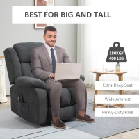 HOMCOM Power Lift Recliner Chair with Vibration Massage, Lift Chair for Elderly with Footrest, Remote, Side Pocket, Dark Grey(m-7)