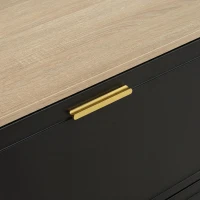 Set guardaroba 4 pezzi, set completo di mobili per ingresso con scarpiera, panca, appendiabiti da parete e specchio, 130x30x174 cm, Nero(m-10)