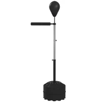 SPORTNOW Bokszak met reflexstang, verstelbaar in hoogte 160-205 cm, vulbare basis, inclusief luchtpomp, zwart(m-11)