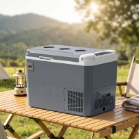 Outsunny Frigorifero da Auto Portatile 25L e Congelatore con Controllo App, 58x33x38.3 cm, Grigio(m-9)