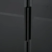Vetrina portaoggetti alta a 6 ripiani con illuminazione LED controllabile da app, 80x34x180 cm, Nero(m-8)