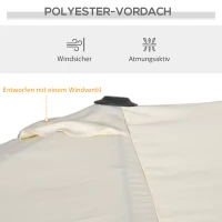 Outsunny Grote parasol, verstelbaar in hoogte en kantelbaar, 150x295x170-214 cm, Crème(m-7)