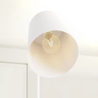 HOMCOM Pack de 2 Lámparas de Mesa Modernas en Acero con Puertos USB Casquillo E27 Bombilla no Incluida Blanco(m-13)