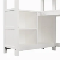 Letto a soppalco per bambini 6+ anni con parapetto di sicurezza, 232.5x100x189.5 cm, Bianco(m-12)