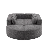 Sofá-cama modular com função cama, espuma altamente elástica e molas ensacadas, 292x165x68 cm, Preto(m-9)