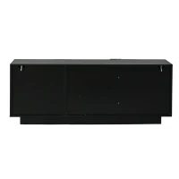 Aparador para sala de estar, armário de arrumação largo de três portas, design minimalista moderno, 35x160x60 cm, Preto(m-7)