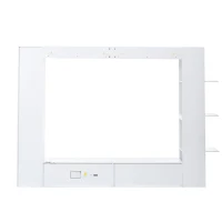 Mobile TV 4 pezzi con vetrina e ripiani aperti pe salotto, 228x30x170 cm, Bianco(m-10)