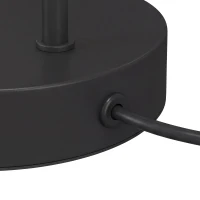 HOMCOM Pack de 2 Lámparas de Mesa Modernas de Acero con Puertos USB Casquillo E27 Bombilla no Incluida Negro(m-9)