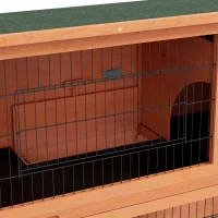 PawHut Kleindierstal Kleindierhuis Knaagdierhuis, weerbestendig, 2 Bakken, 123 x 63 x 112 cm, Oranje(m-8)