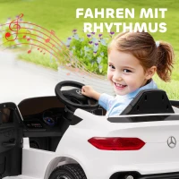 AIYAPLAY Elektroauto für Kinder, 12V Kinderauto mit Fernbedienung, LED-Lichter, Musik, 3 Geschwindigkeiten, 3-6 Jahre, Weiß(m-7)